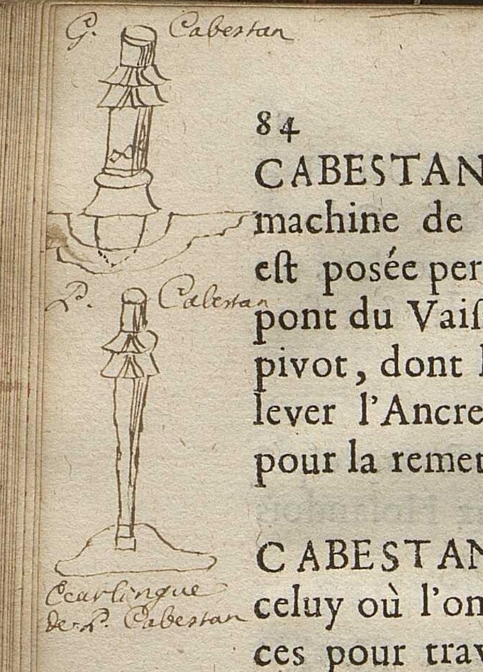 Fig. 3. cabestans dessinés par Thomas d’Angerville
