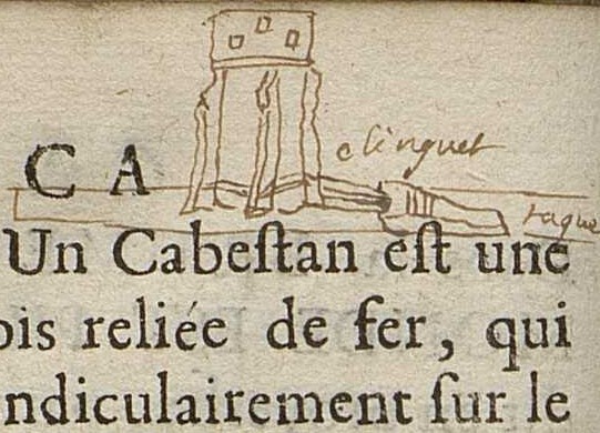 Fig. 4. cabestan dessiné par Thomas d’Angerville