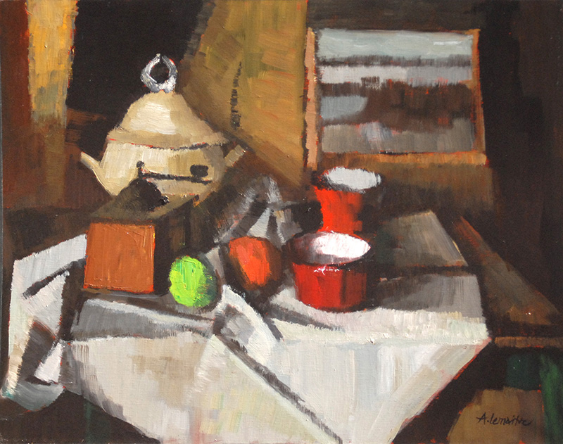 Nature morte à la casserole rouge (1990) d'André Lemaître