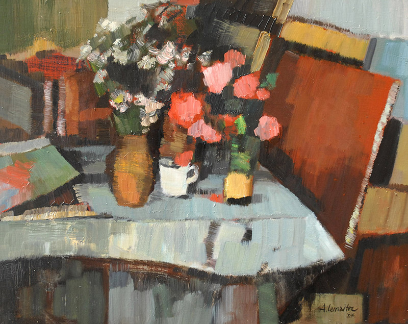 Nature morte aux deux bouquets (1987) d'André Lemaître