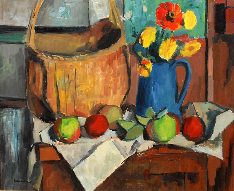 Panier, pommes et fleurs (1950) d'André Lemaître