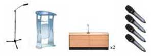 Micro pupitre, 2 micros table et 4 micros sans fil