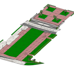 Maquette de la cour d'honneur au campus 1, réalisée par la Direction du Patrimoine et de la Logistique (DPL) de l'université de Caen Normandie.